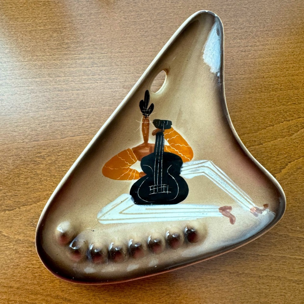 MCM Ceramic Dish - Guitarist - Vintage